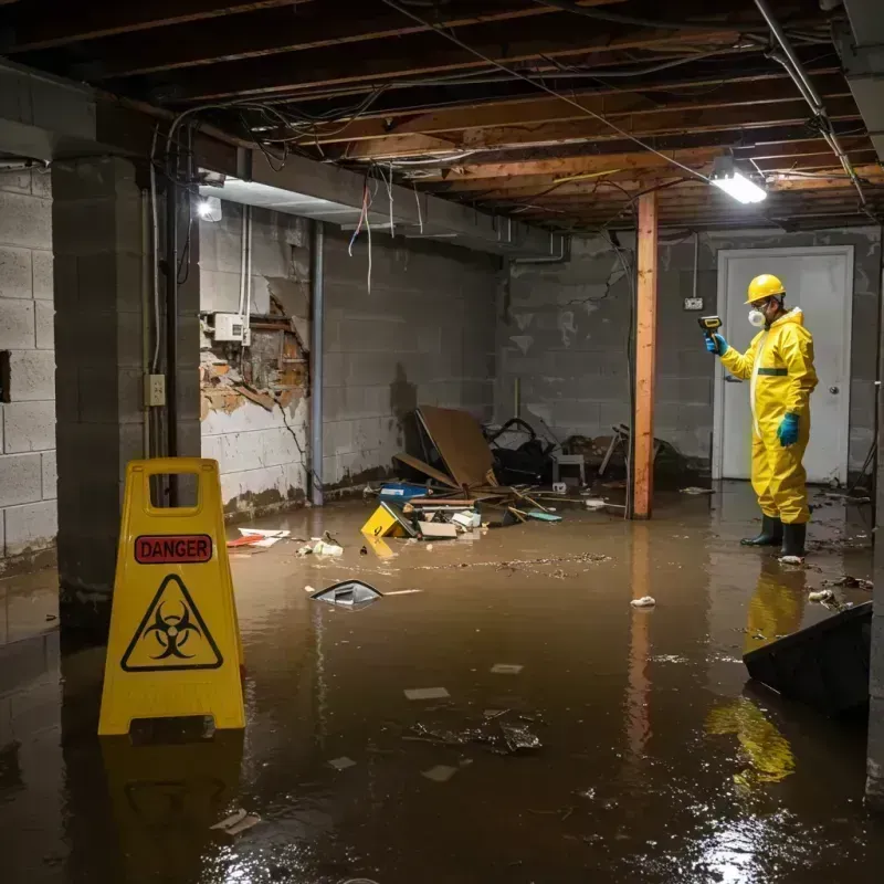 Flooded Basement Electrical Hazard in Warrenville, IL Property